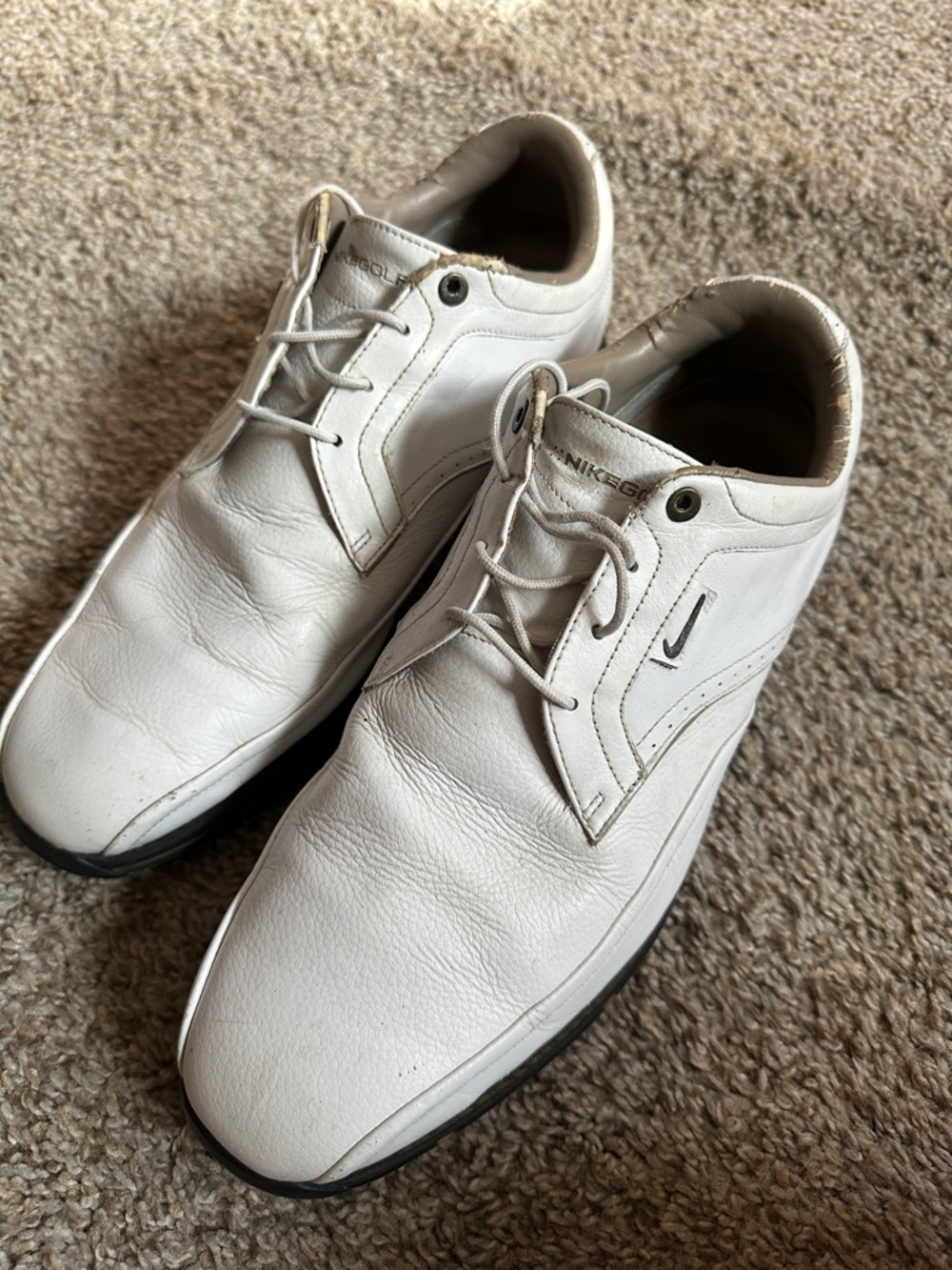 Nike White Leather Men’s Oxford Golf Shoes 10.5